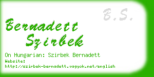 bernadett szirbek business card